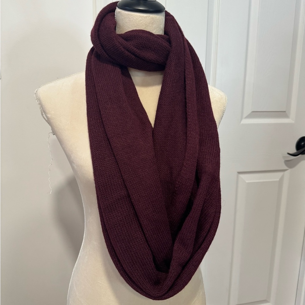 Call It Spring Deep Burgundy Knit Infinity Scarf